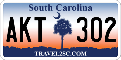 SC license plate AKT302