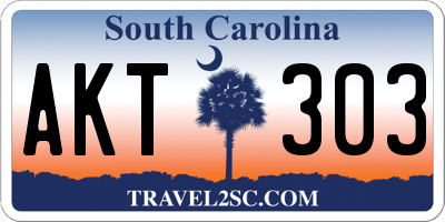 SC license plate AKT303