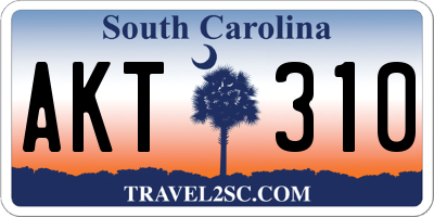 SC license plate AKT310