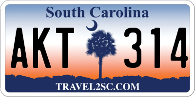 SC license plate AKT314