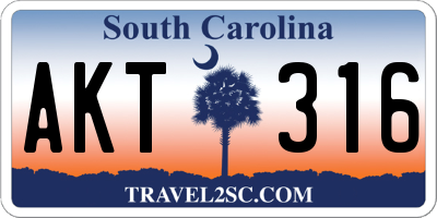 SC license plate AKT316