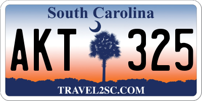 SC license plate AKT325