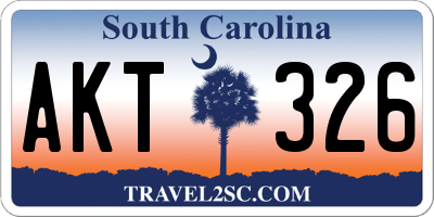SC license plate AKT326