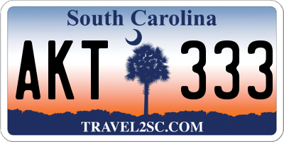 SC license plate AKT333