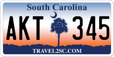 SC license plate AKT345