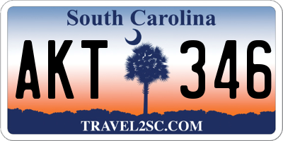 SC license plate AKT346