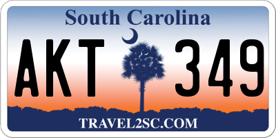 SC license plate AKT349