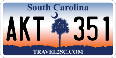 SC license plate AKT351