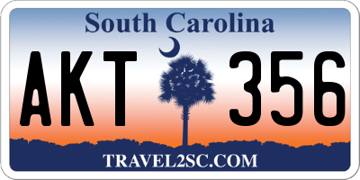 SC license plate AKT356