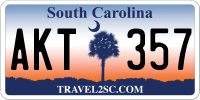 SC license plate AKT357