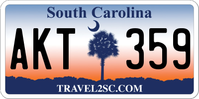 SC license plate AKT359