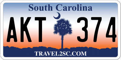 SC license plate AKT374