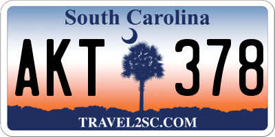 SC license plate AKT378