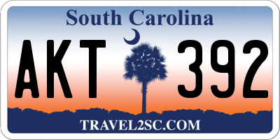 SC license plate AKT392
