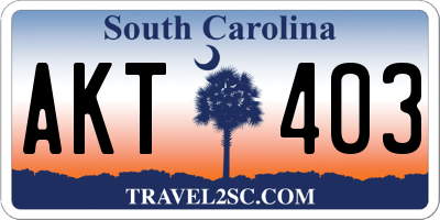 SC license plate AKT403