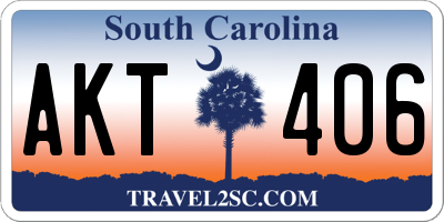 SC license plate AKT406