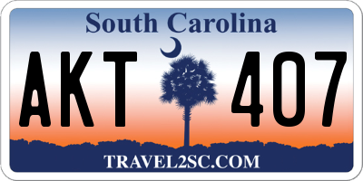 SC license plate AKT407