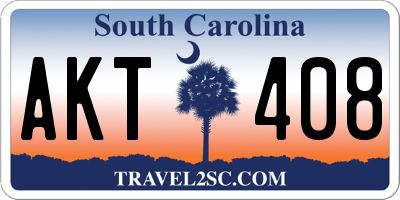 SC license plate AKT408