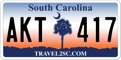SC license plate AKT417