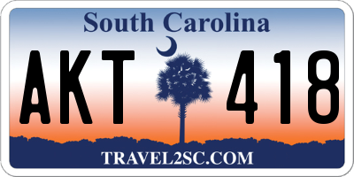 SC license plate AKT418