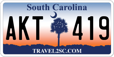 SC license plate AKT419