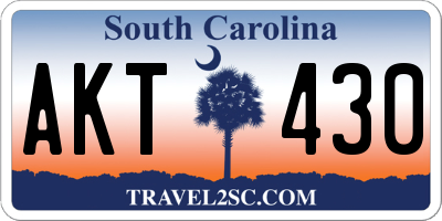 SC license plate AKT430