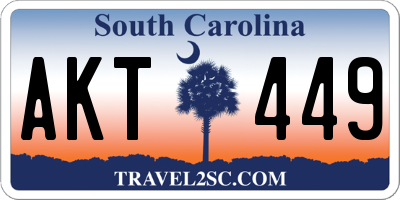 SC license plate AKT449