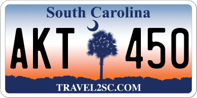 SC license plate AKT450