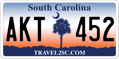 SC license plate AKT452