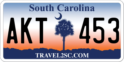 SC license plate AKT453
