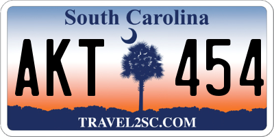 SC license plate AKT454