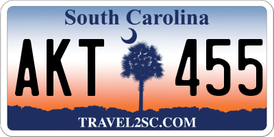 SC license plate AKT455