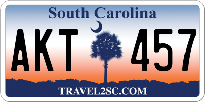 SC license plate AKT457
