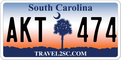SC license plate AKT474
