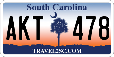SC license plate AKT478