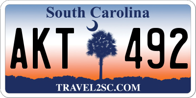 SC license plate AKT492