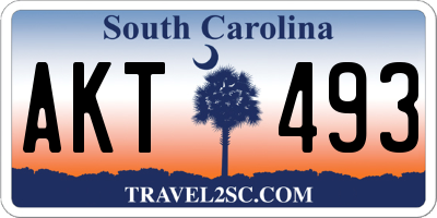 SC license plate AKT493
