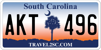 SC license plate AKT496