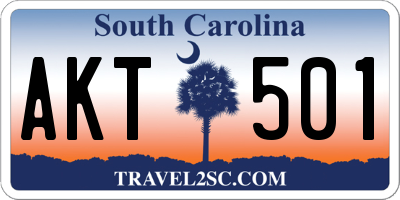 SC license plate AKT501