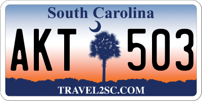 SC license plate AKT503