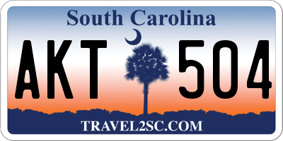 SC license plate AKT504