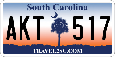 SC license plate AKT517