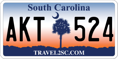 SC license plate AKT524