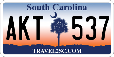SC license plate AKT537