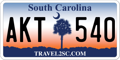 SC license plate AKT540