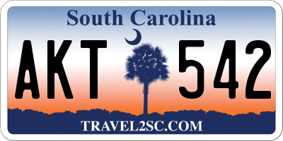 SC license plate AKT542