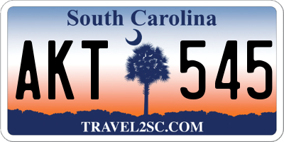 SC license plate AKT545
