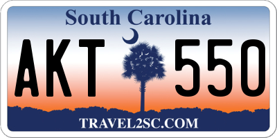 SC license plate AKT550