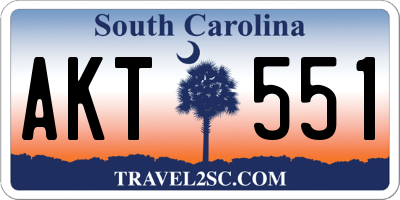 SC license plate AKT551