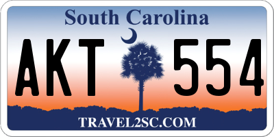 SC license plate AKT554
